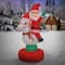 First Traditions™ 6ft. Red Inflatable Blow Up Santa on Rocking Horse with 3 Warm White UL LED Lights